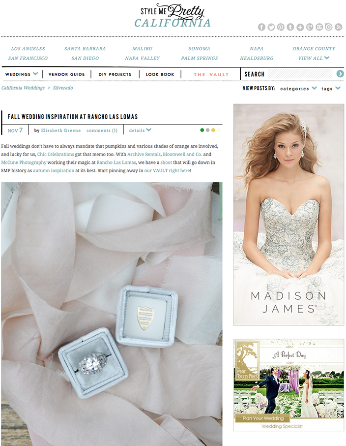 McCune Photography featured on Style Me Pretty | Orange County Fine Art Wedding Photographer 